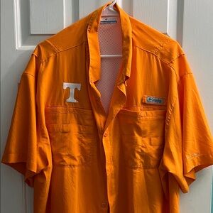 Columbia Bright Orange Button-Up Shirt